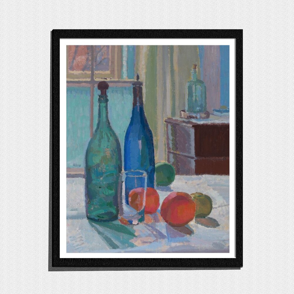Art Print, Colorful Kitchen Table Impressionist Still-Life Painting